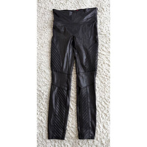 Women's Spanx Faux Leather Moto Leggings Size S (Petite) Black
